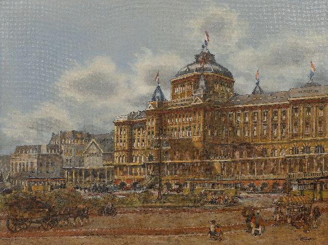 Carel van Ettinger | Das Kurhaus in Scheveningen, Öl auf Holzfaser, 60,2 x 80,1 cm, Unterzeichnet u.r. (zonder lijst) und datiert im Verso 'Scheveningen augustus' 1976