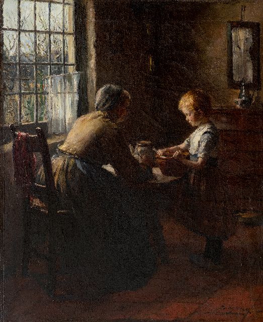 Baruch Lopes de Leao Laguna | Mutter helfen, Öl auf Leinwand, 56,5 x 46,9 cm, Unterzeichnet u.r.