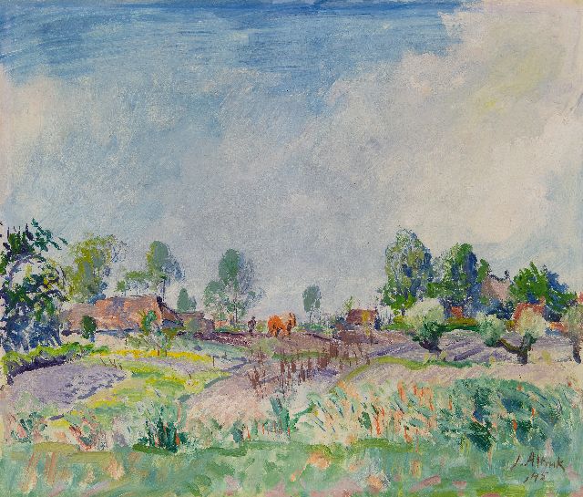Jan Altink | Ein Blick auf das Dorf Essen, Groningen, Öl auf Leinwand, 51,9 x 60,8 cm, Unterzeichnet u.r. und datiert '45