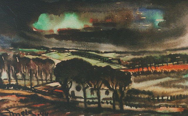 Mels J.W.A.A.M.  | Landscape, Aquarell auf Papier 13,0 x 21,5 cm, signed l.l. und dated '44