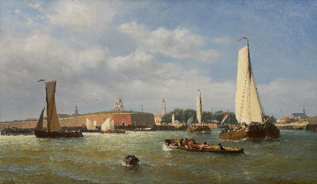 Paul Jean Clays | Sailing competition off Vlissingen, Öl auf Leinwand, 60,1 x 100,0 cm, Unterzeichnet u.r. und datiert 1860