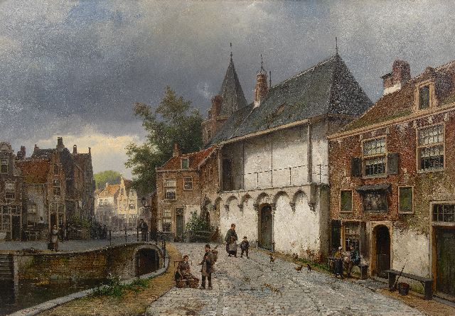 Willem Koekkoek | Blick auf den Koppelpoort in Amersfoort, Öl auf Leinwand, 86,5 x 125,5 cm, Unterzeichnet l.u.