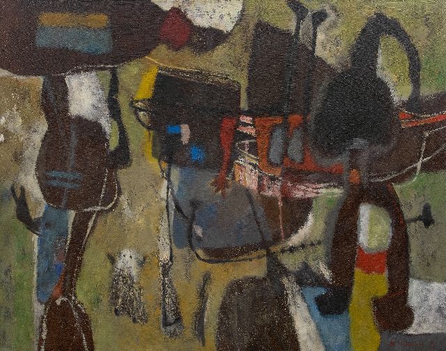 Jaap Wagemaker | Donkere figuren (Dunkle Gestalten), Öl auf Leinwand, 106,4 x 130,3 cm, Unterzeichnet u.r. und datiert '54