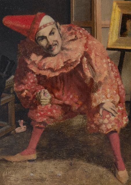 Henri Evrard | Pierrot, Öl auf Holz, 35,8 x 26,2 cm, Unterzeichnet O.L. und DATIERT '85