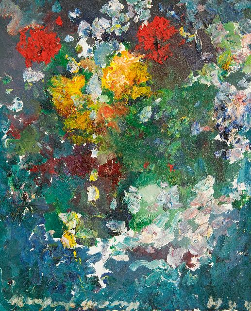 Kees Verwey | Blumen, Öl auf Leinwand, 50,0 x 39,7 cm, Unterzeichnet u.l. und im Verso und Verso datiert '83