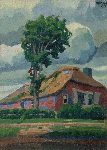 Willink A.C.  | Ein Bauernhof mit Baum, Öl auf Leinwand 48,0 x 34,3 cm, signed u.r. und datiert 1918