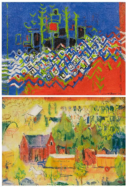 Jan van der Baan | Landschaft Norwegen; im Verso: Markt Siddeburen, Öl auf Leinwand, 60,2 x 79,9 cm, Unterzeichnet u.r. und datiert '73