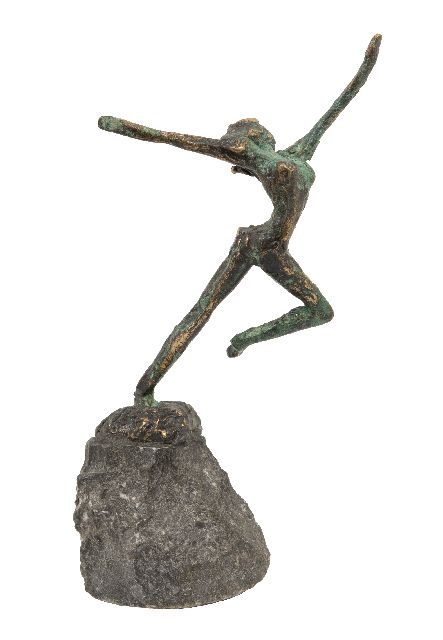 Bakker W.F.  | Balletttänzerin, Bronze 17,4 x 9,5 cm, Unterzeichnet auf der Basis