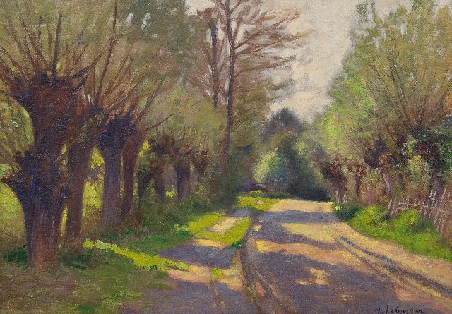 Lebasque H.  | Route ombragée, Saint-Tropez, Öl auf Holzfaser 32,5 x 45,5 cm, Unterzeichnet U.r. und zu datieren um 1895