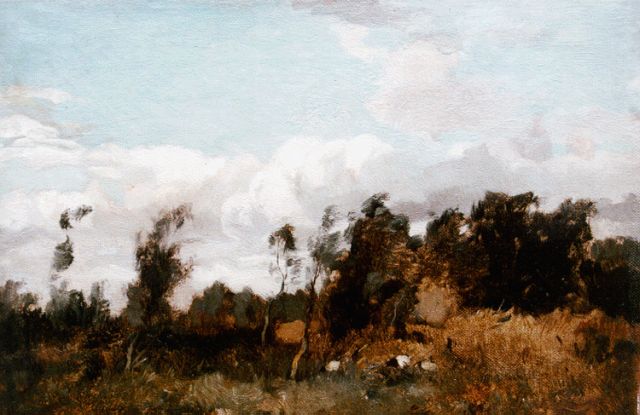Ype Wenning | Landschaft mit Vieh, Öl auf Leinwand, 21,1 x 30,0 cm, Unterzeichnet r.u. und datiert '76