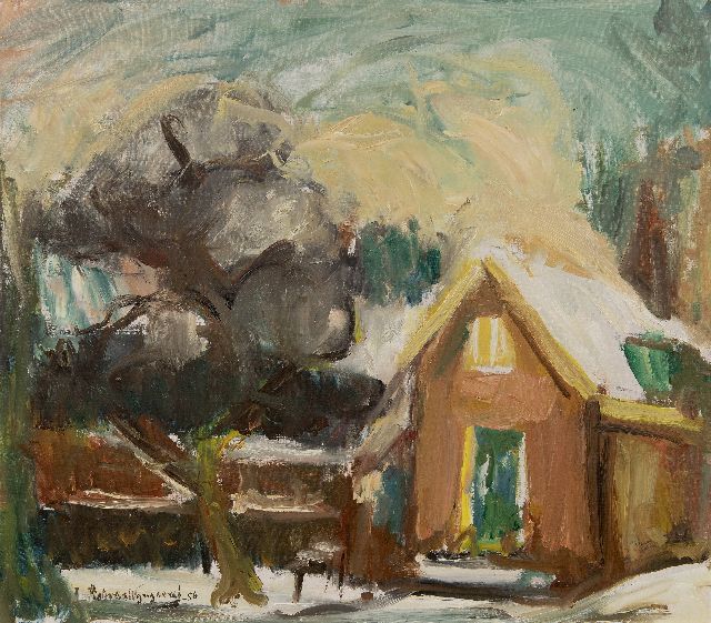 Piet van Wijngaerdt | Winter in Abcoude, Öl auf Leinwand, 70,5 x 80,3 cm, Unterzeichnet u.l. und datiert '56