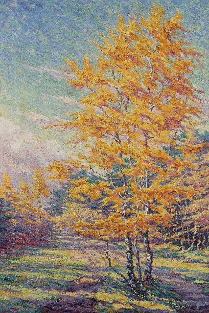 Pieck A.J.  | Herbstbaum, Öl auf Leinwand 76,0 x 50,9 cm, Unterzeichnet u.r.