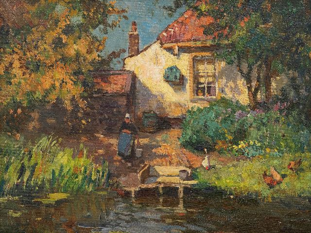 Ben Viegers | Bauernhaus in Broeksloot, Öl auf Leinwand, 30,3 x 40,4 cm, Unterzeichnet u.r.