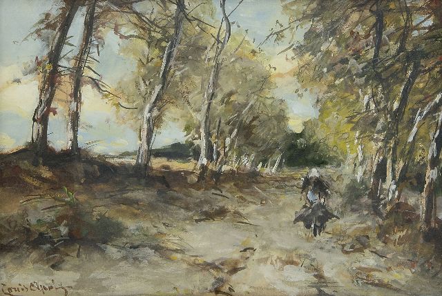Louis Apol | Waldweg im Herbst, Aquarell auf Papier, 15,0 x 22,5 cm, Unterzeichnet u.l.