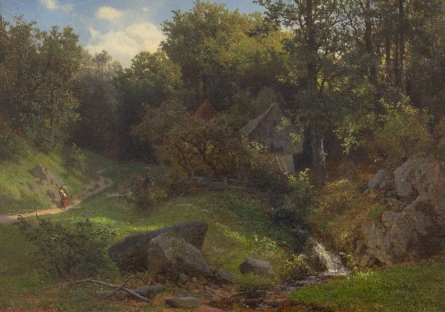 Leonhardi E.A.E.  | Idyllischer Waldblick, Öl auf Leinwand 34,5 x 48,5 cm, Unterzeichnet u.l. und datiert 1860