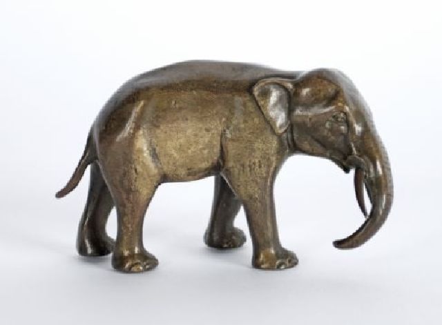 Europese School, begin 20e eeuw | Elefant, Bronze, 4,6 x 8,8 cm