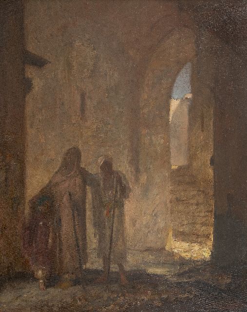 Bauer M.A.J.  | Der blinde Bettler, Öl auf Leinwand 62,8 x 50,8 cm, Unterzeichnet u.r.