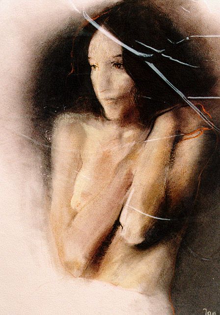 Jan Asselbergs | A female nude, Pastell auf Papier, 64,0 x 47,5 cm, signed l.r.