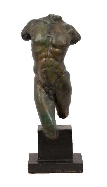 Bremers J.M.  | Männlicher Torso, Bronze 23,0 x 8,2 cm, Unterzeichnet mit Monogramm auf dem rechten Bein