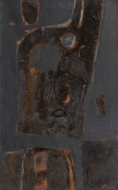 Jaap Wagemaker | Peinture Noire, Gemischte Technik auf Leinwand, 93,7 x 59,0 cm, Unterzeichnet u.r. und datiert im Verso '56