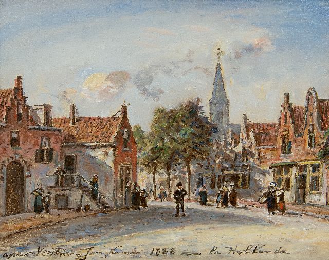 Johan Barthold Jongkind | Holländisches Dorf 'après Vertin', Öl auf Holz, 18,9 x 24,1 cm, Unterzeichnet m.u. und datiert 1888