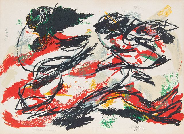 Karel Appel | Happy Flight, Litho auf Papier, 55,2 x 74,9 cm, Unterzeichnet r.u. und datiert '57