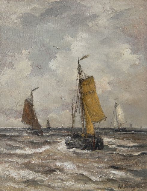 Hendrik Willem Mesdag | Rückkehr der Fischerboote, Öl auf Leinwand, 50,7 x 40,0 cm, Unterzeichnet u.r. und datiert 190(..)