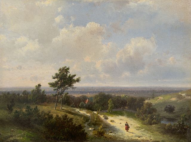 Pieter Kluyver | Panorama-Sommerlandschaft, Öl auf Holz, 25,4 x 34,3 cm, Unterzeichnet u.r. und zonder lijst