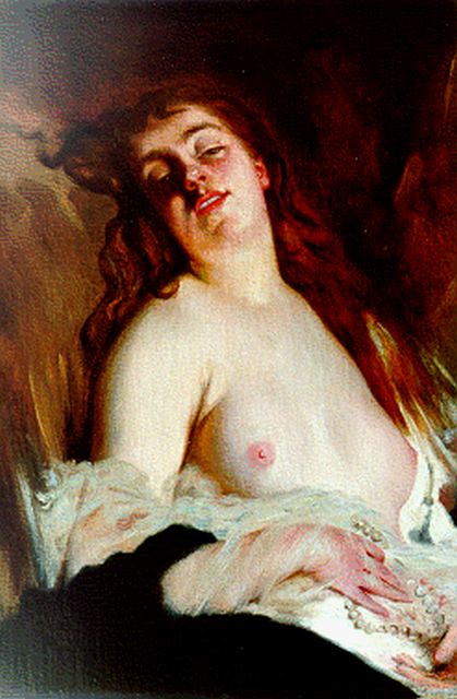 Charles Chaplin | An elegant nude, Öl auf Leinwand, 40,9 x 28,5 cm