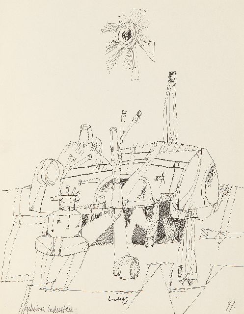 Lucebert (Lubertus Jacobus Swaanswijk)   | Geheime industrie, Tinte auf Papier 27,0 x 21,0 cm, Unterzeichnet u.l. und datiert '56