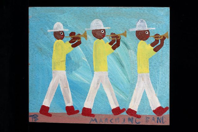 Brown T.  | Marching band, Acryl auf Holz 42,0 x 51,0 cm, Unterzeichnet u.l. mit Initialen