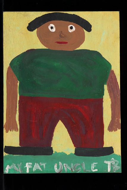 Tim Brown | My fat uncle, Acryl auf Holz, 40,0 x 29,0 cm, Unterzeichnet u.r. mit Initialen