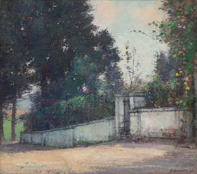 Jan Bogaerts | Gartenmauer mit Tor, Öl auf Leinwand, 35,1 x 40,0 cm, Unterzeichnet u.r. und datiert 1916