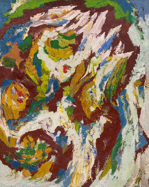 Frieda Hunziker | Komposition, Öl auf Leinwand, 124,9 x 100,1 cm, zu datieren 1961