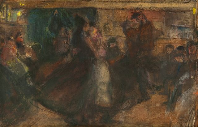 Isaac Israels | Tanzhaus am Zeedijk, Amsterdam, Pastell auf Papier, 35,5 x 54,0 cm, Unterzeichnet u.r. und zu datieren ca. 1892-1893