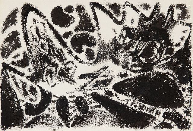 Frieda Hunziker | Komposition, Bleistift und Gouache auf Papier, 38,6 x 56,1 cm, ohne Rahmen