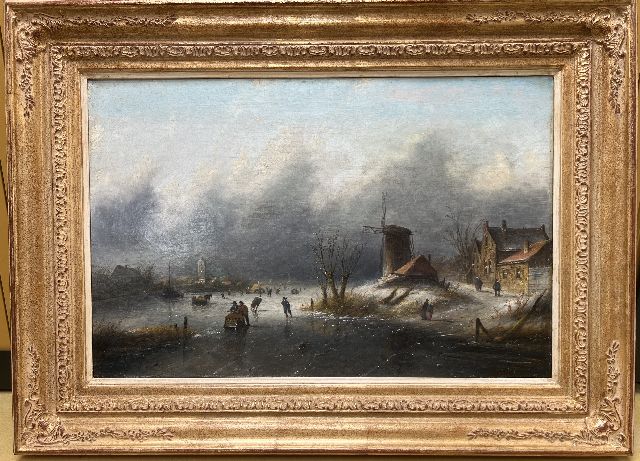 Jacob Jan Coenraad Spohler | Eisspass mit nähendem Schneesturm, Öl auf Leinwand, 43,8 x 67,2 cm, Unterzeichnet u.r.