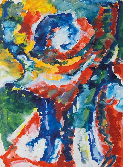 Frieda Hunziker | Komposition I, Gouache auf Papier, 51,3 x 38,8 cm, zu datieren um 1965