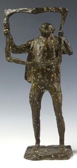 Titus Leeser | Der Zeitungsleser, Bronze, 40,3 x 17,6 cm, Unterzeichnet mit Monogramm auf der Basis und zu datieren 1967