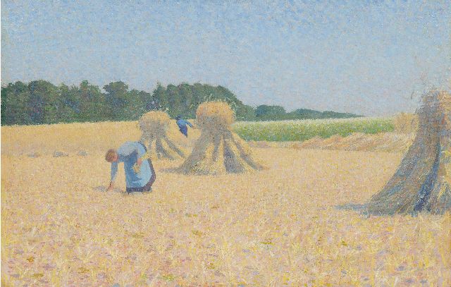Ferdinand Hart Nibbrig | Ährenlesen im Feld, Öl auf Leinwand, 39,2 x 60,4 cm, ca 1900