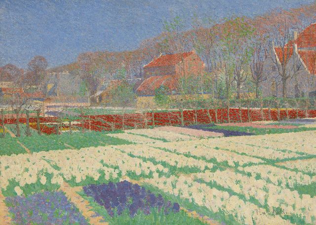 Hart Nibbrig F.  | Blumenzwiebelfelder in Bennebroek, Öl auf Leinwand 51,1 x 71,3 cm, Unterzeichnet r.u. und ca 1900