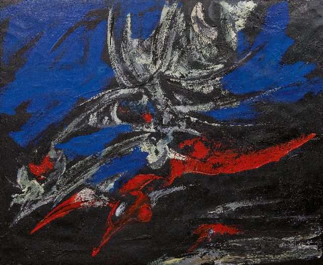 Anton Rooskens | Komposition, Öl auf Leinwand, 100,0 x 120,5 cm, zu datieren 1960-61