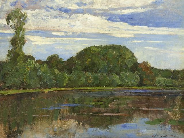 Piet Mondriaan | Bauernhof Geinrust hinter Baumreihe an der Gein mit 'isoliertem Baum', Öl auf Leinwand, 47,7 x 63,8 cm, Unterzeichnet r.u. und zu datieren um 1905-1906