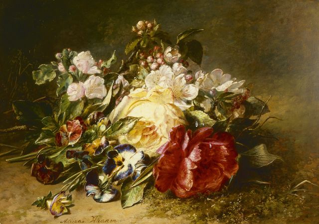 Adriana Haanen | A bunch of wildflowers, Öl auf Tafel, 32,0 x 43,0 cm, signed l.l.