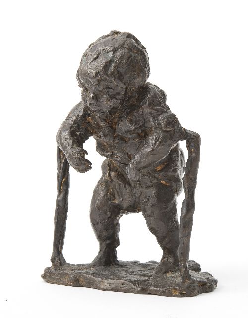 Hans Bayens | Aufrecht stehen, Bronze, 14,5 x 8,5 cm, Unterzeichnet auf dem Basis mit Initialen und zu datieren 19968