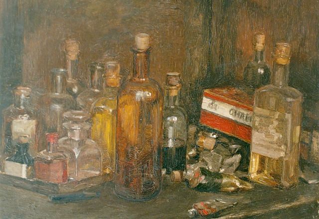 Luijt A.M.  | Painter's equipment, Öl auf Holz 27,0 x 36,1 cm, signed l.l.