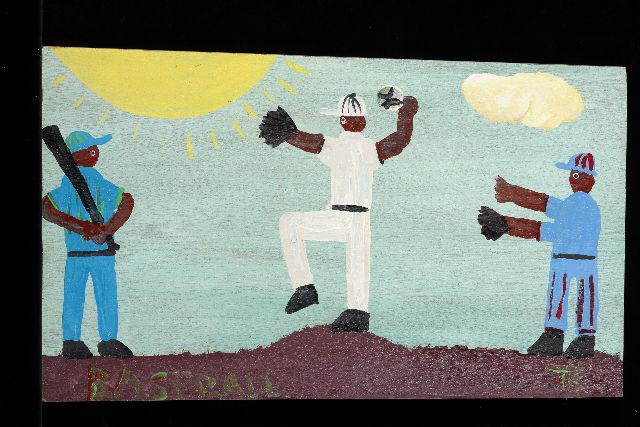 Tim Brown | Baseball, Acryl auf Holz, 33,0 x 58,2 cm, Unterzeichnet u.r. mit Initialen