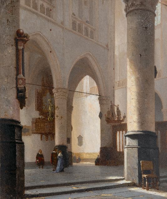 Jan Jakob Schenkel | Interieur der Grote Kerk in Alkmaar, Öl auf Holz, 60,0 x 50,8 cm, Unterzeichnet u.l. (zweimal) und datiert '67