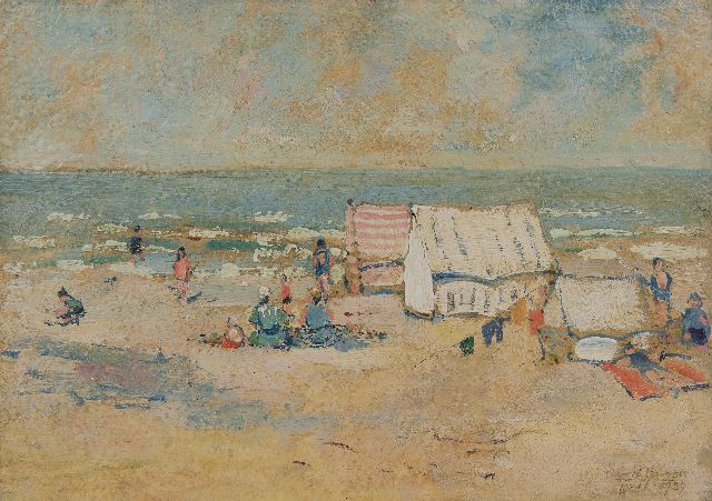 Eduard Houbolt | Am stillen Strand, Scheveningen, Öl auf Holz, 22,4 x 31,6 cm, Unterzeichnet u.r. und datiert 1939