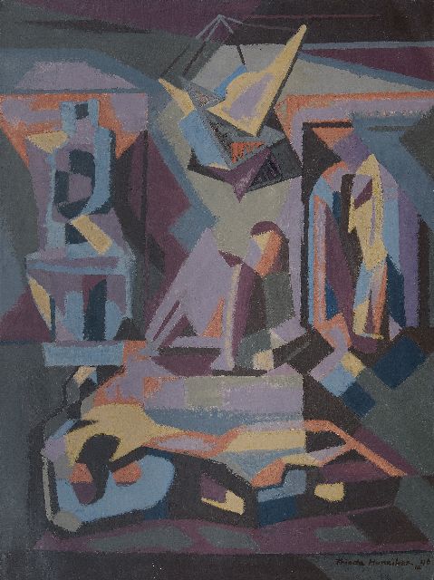 Frieda Hunziker | Ausstellung, Öl auf Leinwand, 99,3 x 74,6 cm, Unterzeichnet u.r. und datiert 12 '46